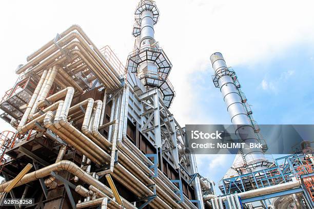 The Equipment Of Oil Refining Industrial Zone Stock Photo - Download Image Now - Petrochemical Plant, Day, Factory