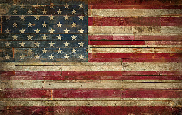 Flag of USA, painted on a grunge Wall