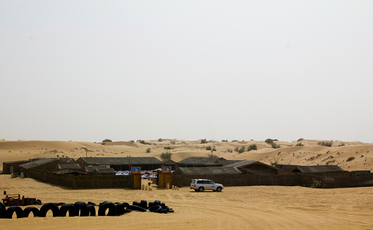 A safari camp in Dubai, UAE. Tourists are taken to such camps after dune bashing for local performances, food and more