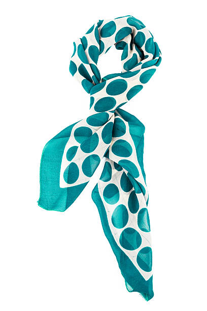 istock Blue silk scarf isolated on white background. 628161098