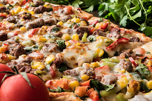 istock Turkish Pide with meat and vegetables. 628161722