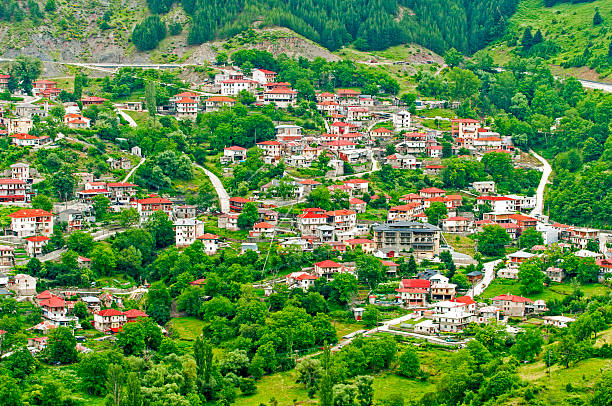 Panorama of Metsovo (Aminciu), Greece