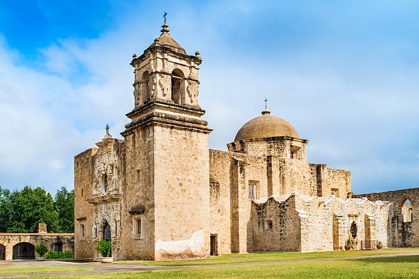 Stock photo of Mission San Jose, part of the San Antonio Missions UNESCO World Heritage Site. Mission San Jose was a Spanish colonial mission founded in 1720 near San Antonio, Texas, USA.