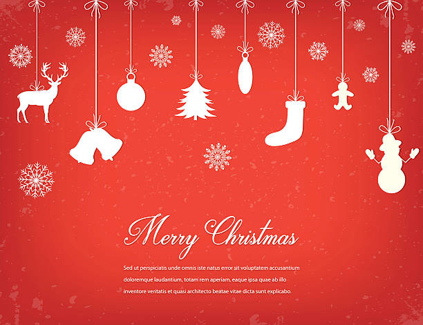 рождественская композиция со снежными хлопьями и элементами декора. вектор - red nosed illustrations stock illustrations