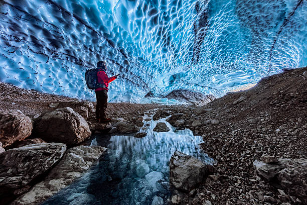 istock Hiker in ice cave,  Bavarian Alps - Berchtesgaden National Park 628170308