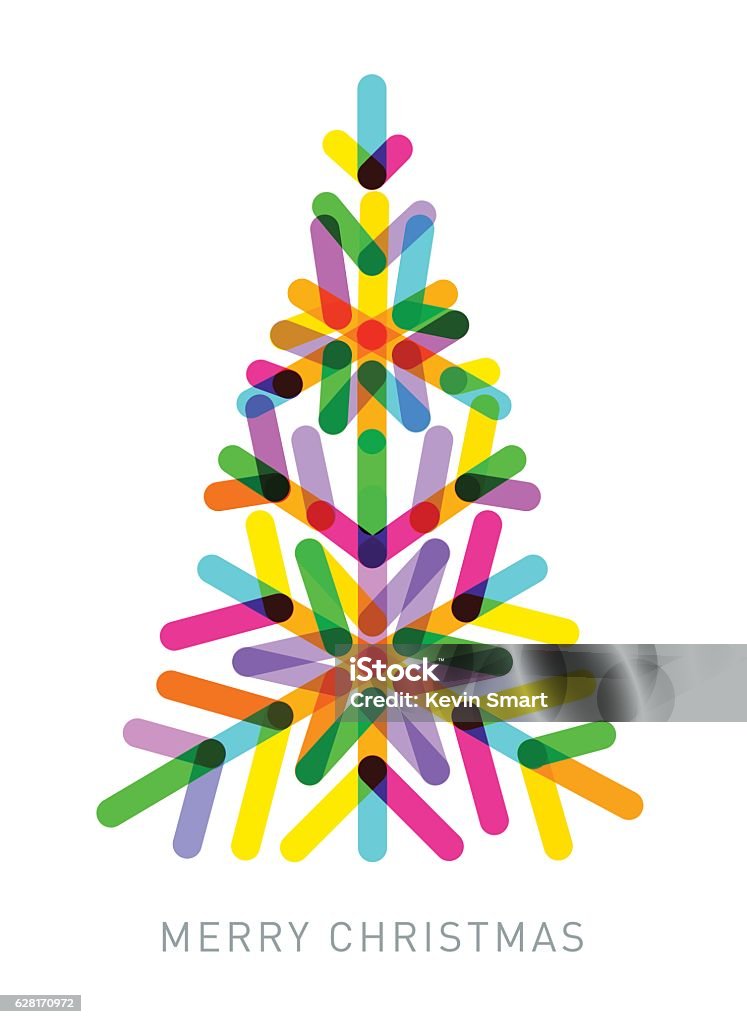 Multi-coloured Christmas Tree Christmas Tree made from transparent shapes, best in RGB. Eps 10 file, CS5 version in the zip Christmas Tree stock vector