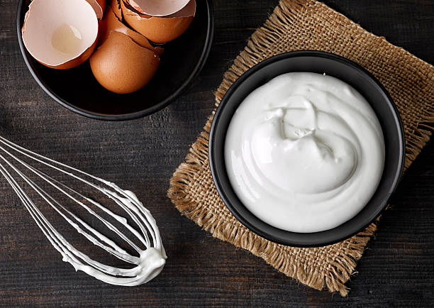 istock bowl of whipped eggs whites 628193322