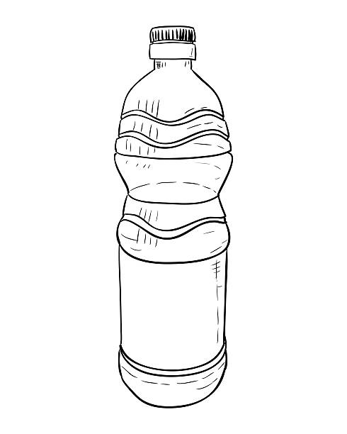 Vector sketch of plastic bottle Vector sketch of plastic bottle. Hand draw illustration. unprinted stock illustrations