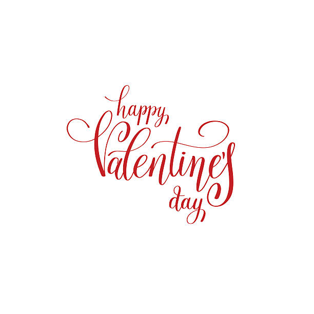 istock happy valentines day handwritten red lettering holiday logo desi 628194290