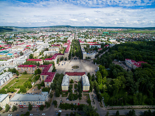 istock Oktyabrsky city, aerial view. Bashkortostan 628194480