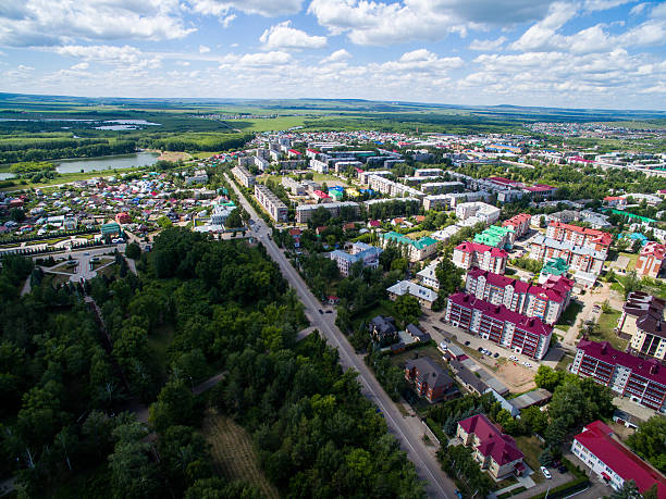 istock Oktyabrsky city, aerial view. Bashkortostan 628194888
