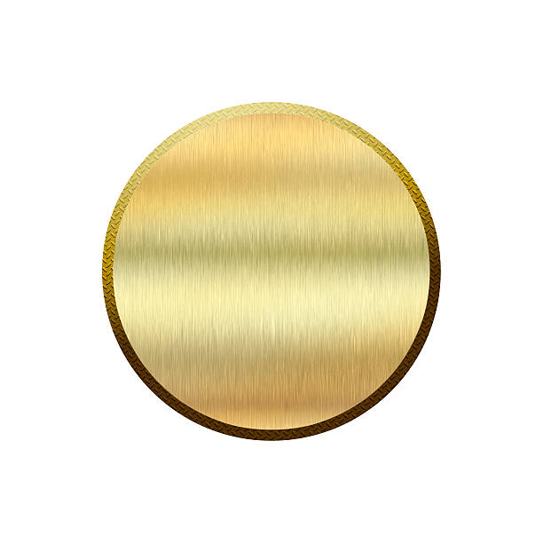 istock Metal badge in form of circle. 628195360