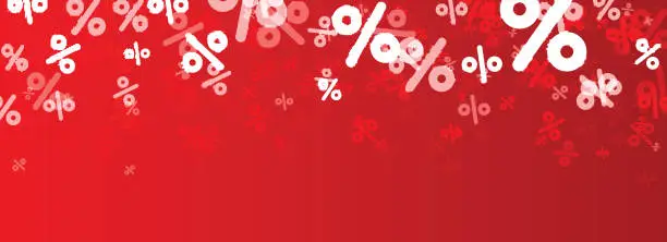 Vector illustration of Sale banner with percent.