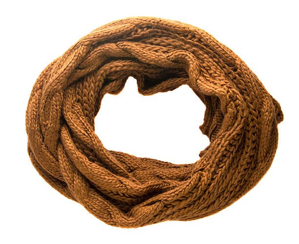 istock Scarf isolated on white background.Scarf  top view .Brown scar 628197010