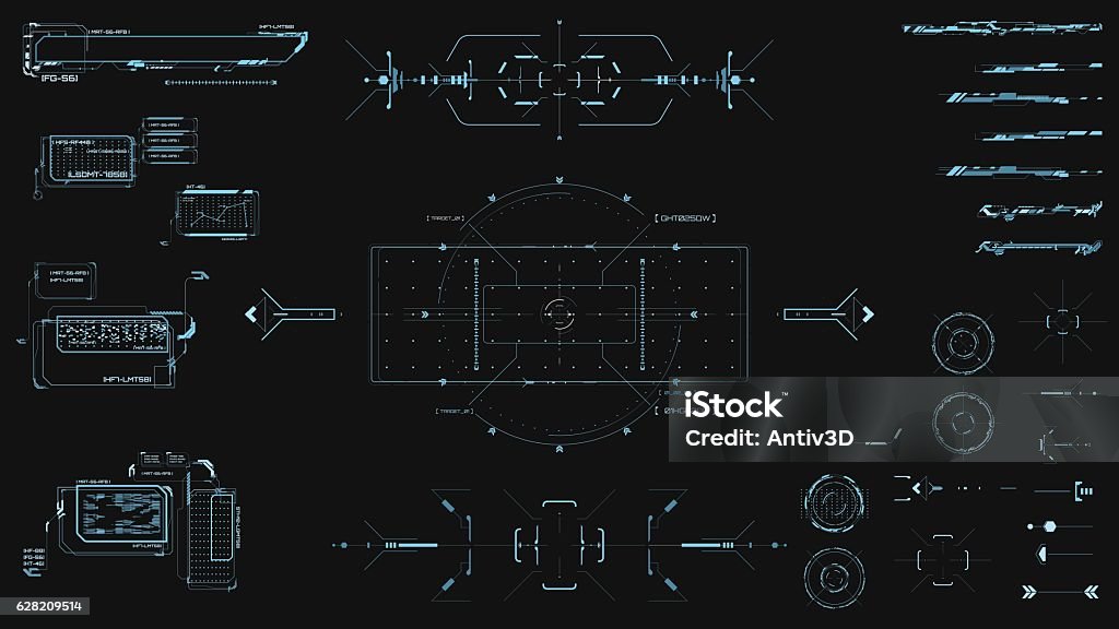 hud technology innovation hud technology innovation screen interface template and elements design background Heads Up Display - Video Game stock vector