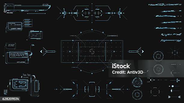 Hud Technology Innovation Stock Illustration - Download Image Now - Heads Up Display - Video Game, Spaceship, Internet