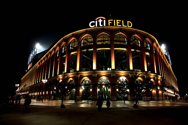 Citi Field in Night New York, NY, USA - September 20, 2016: Citi Field in Night: Home of major league baseball team the New York Mets. major league baseball stock pictures, royalty-free photos & images