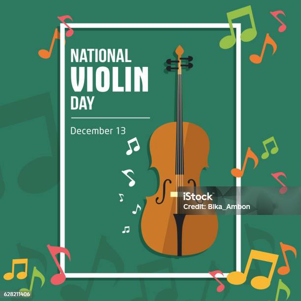 Ilustración de Día Nacional Del Violín y más Vectores Libres de Derechos de Música - Música, Arte cultura y espectáculos, Blanco - Color