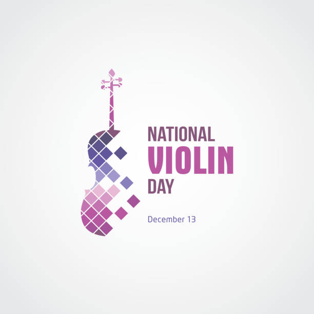 illustrazioni stock, clip art, cartoni animati e icone di tendenza di festa nazionale del violino - violin equipment classical instrument light and shadow