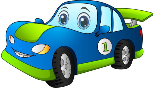 Cartoon Sport Blue Car Stock Illustration - Download Image Now - Car, Eye,  Cartoon - iStock