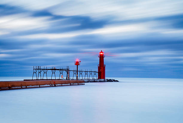 istock Frigid Lake Michigan lighthouse 628216894