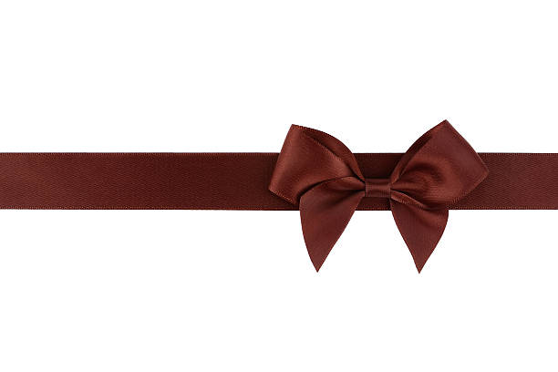 istock Brown ribbon with bow isolated on white background 628217572