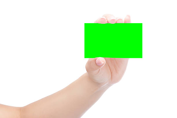 istock Showing blank business card 628218240