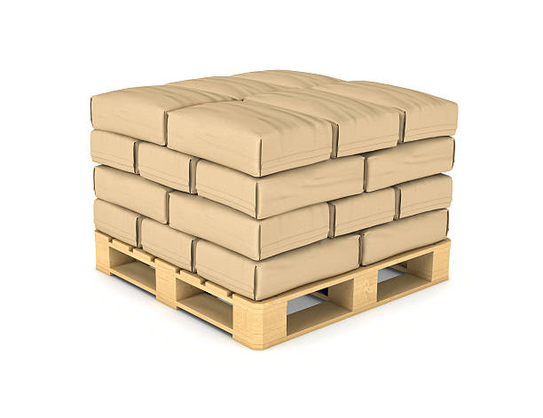 istock Rendering of large paper bags rest on pallet 628220566