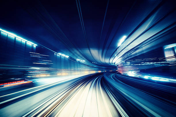 verschwommene bewegung in der u-bahn in tokio - blurred motion bridge business blue stock-fotos und bilder