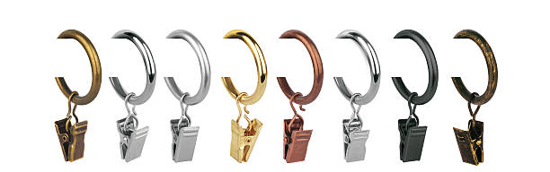 istock Metal rings with clips for curtain cornices 628247340