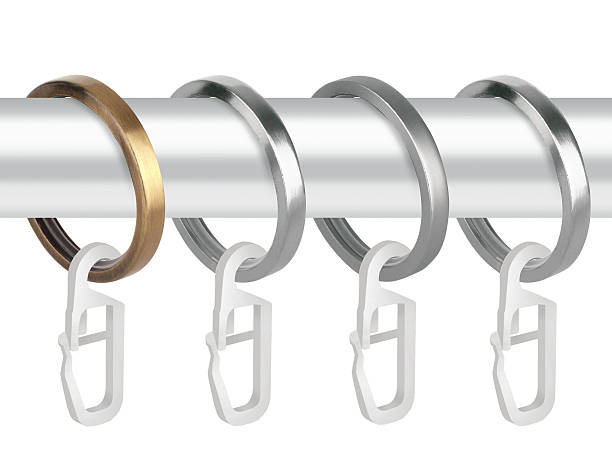 istock Metal rings with clips for curtain cornices 628247384