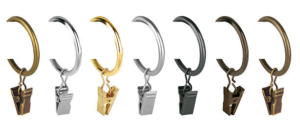 istock Metal rings with clips for curtain cornices 628247494