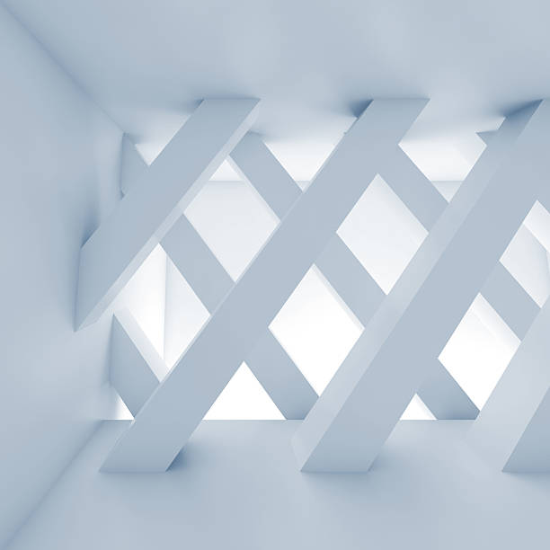 istock Abstract empty room, partition made of girders 628249568
