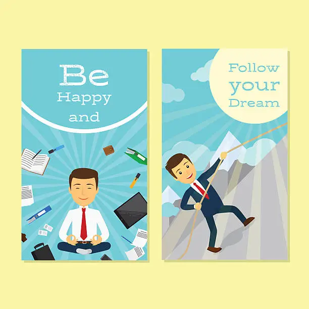 Vector illustration of Motivation flyer design for office man