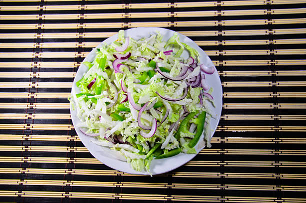 Vegan Cabbage salad with carrot and pepper