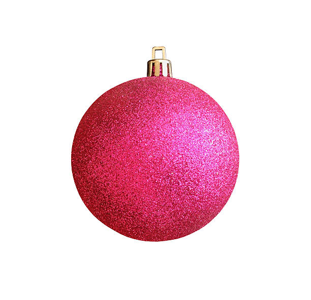 istock Christmas pink ball isolated on white background with clipping path 628276478