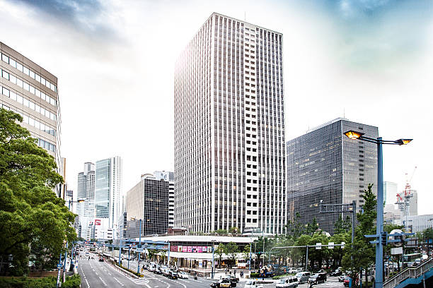 istock Modern buildings and traffic in downtown Osaka 628278160