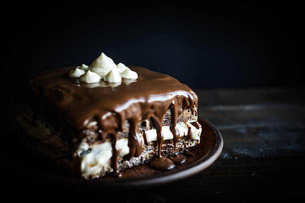 Delicious homemade chocolate cake stock photo
