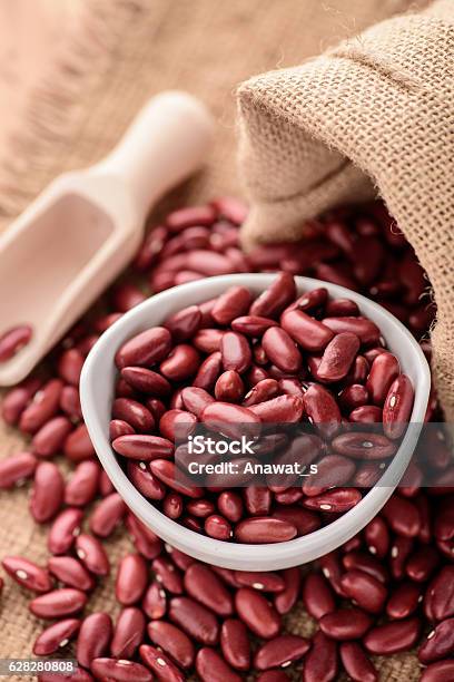 Red Kidney Beans Or Redbeans In White Ceramic Bowl Stock Photo - Download Image Now - Kidney Bean, Backgrounds, Bean
