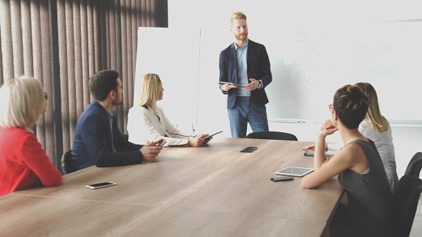 istock Group of business people in office. 628286486