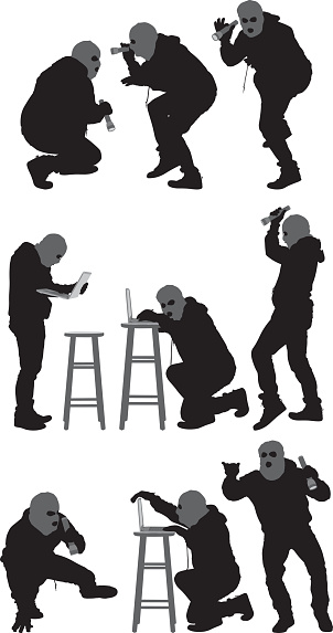 Robber in various actions