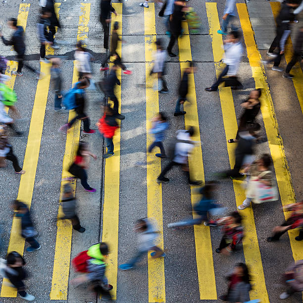 istock Busy pedestrian crossing at Hong Kong 628288630