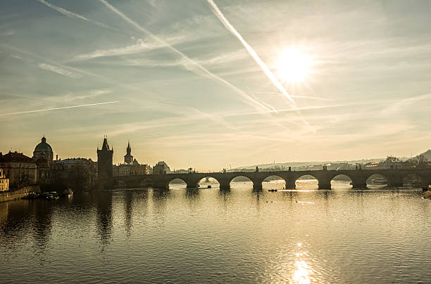 istock Charles Bridge with sun in Prague 628296654