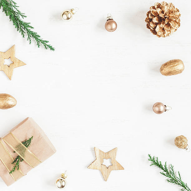 istock Gift, christmas decoration, cypress branches, pine cones. 628297014