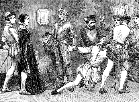The Murder of the King of Scots Henry Stewart, Lord Darnley, from an 1886 antique book \