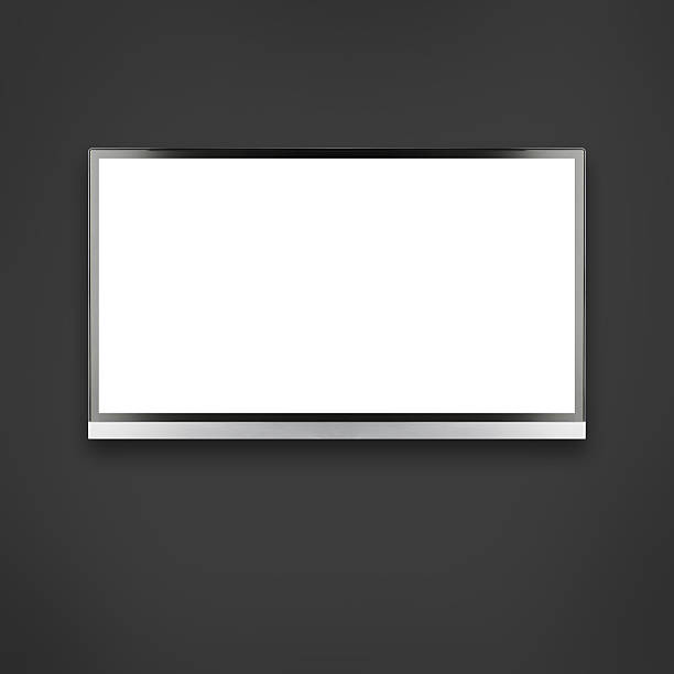 Black LED tv television screen mock up with clipping path