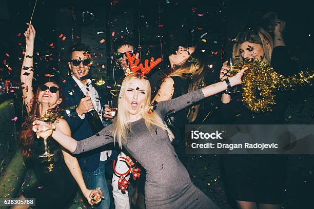 Group Of Friends Having Fun In The Club Stock Photo - Download Image Now - Party - Social Event, Drunk, Rebellion