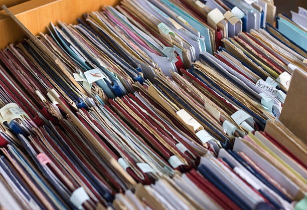 istock File folders in a file cabinet, card catalog 628306514