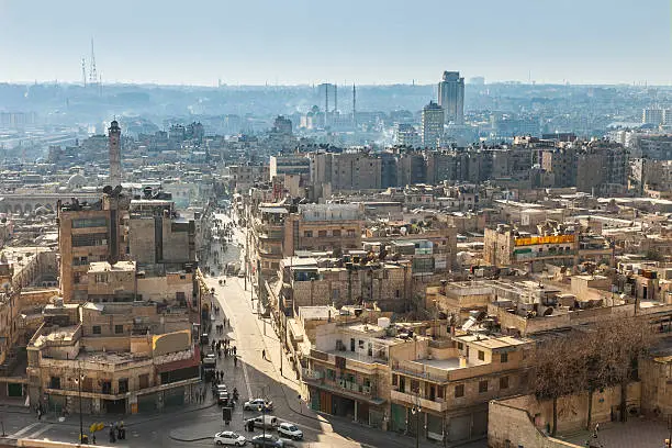 View of the Aleppo city in Syria