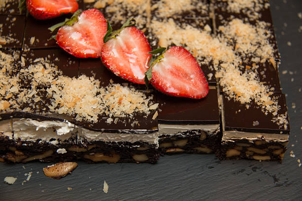 istock Slices of Chocolate Nut Brownies 628310240